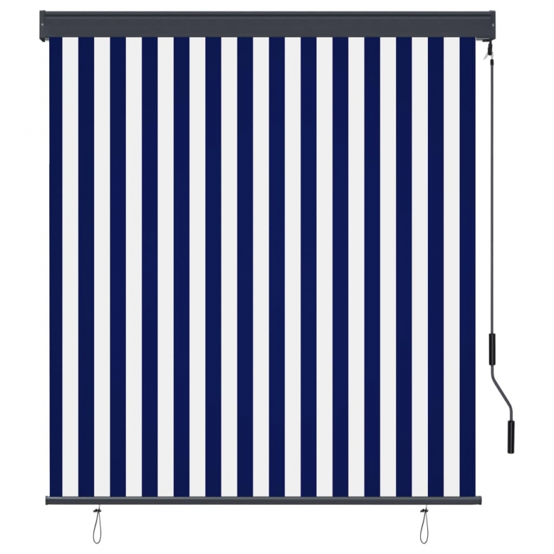 Außenrollo 140x250 cm Blau und Weiß