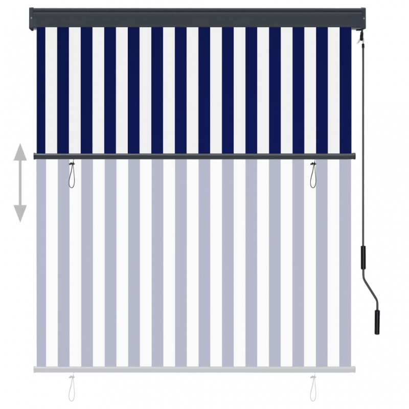 Außenrollo 140x250 cm Blau und Weiß