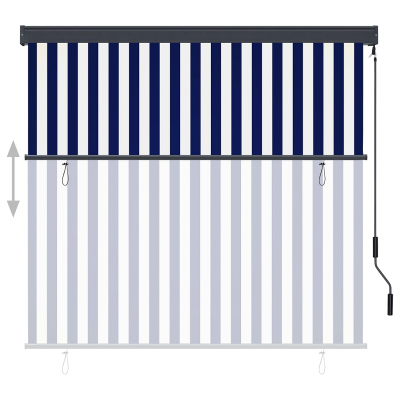 Außenrollo 160x250 cm Blau und Weiß