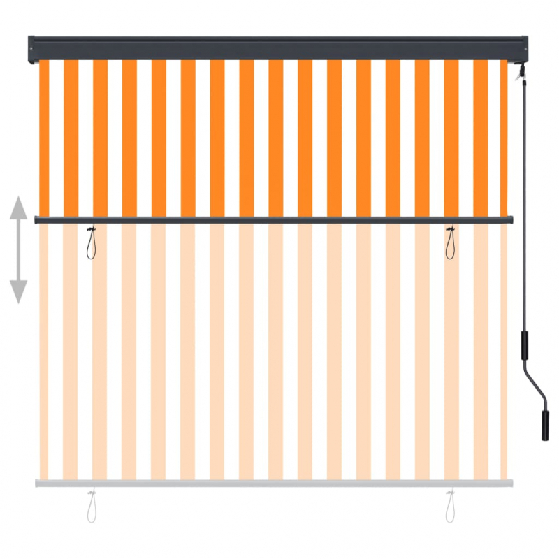Außenrollo 160x250 cm Weiß und Orange