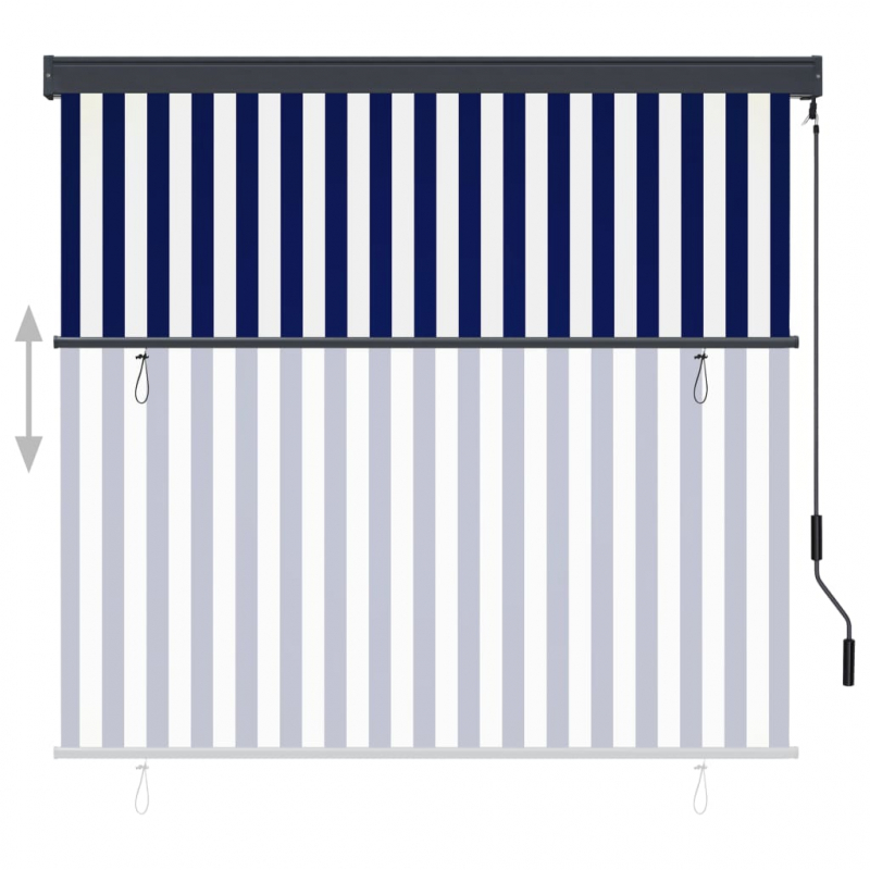 Außenrollo 170x250 cm Blau und Weiß