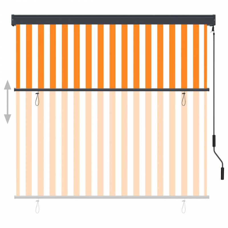 Außenrollo 170x250 cm Weiß und Orange