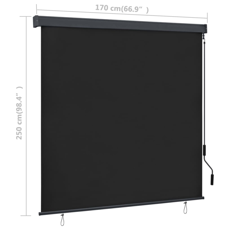 Außenrollo 170 x 250 cm Anthrazit