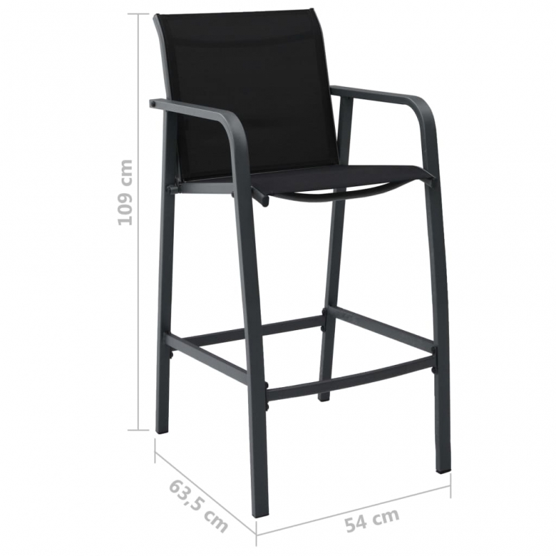 Garten-Barstühle 4 Stk. Grau Textilene