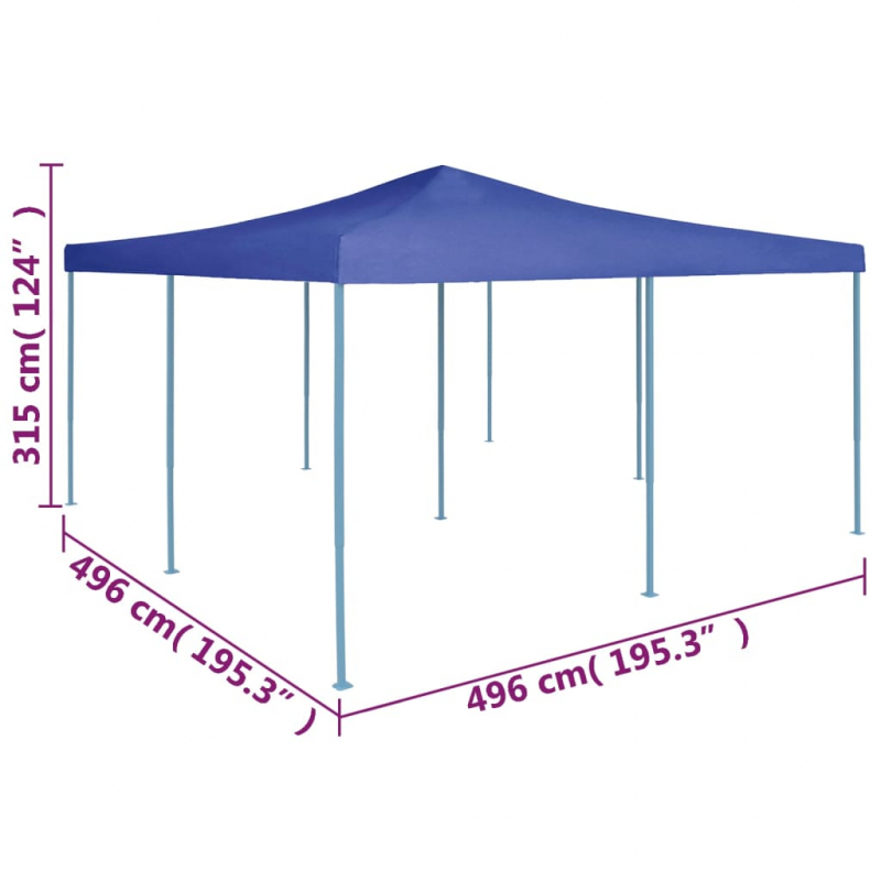 Faltpavillon 5x5 m Blau