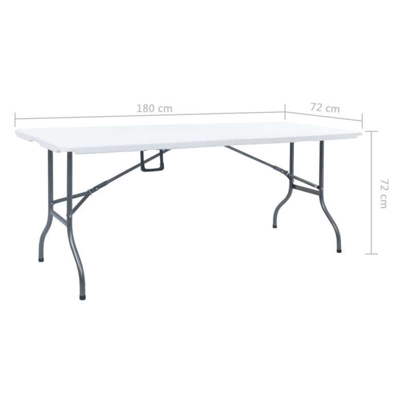 Gartentisch Klappbar Weiß 180x72x72 cm HDPE