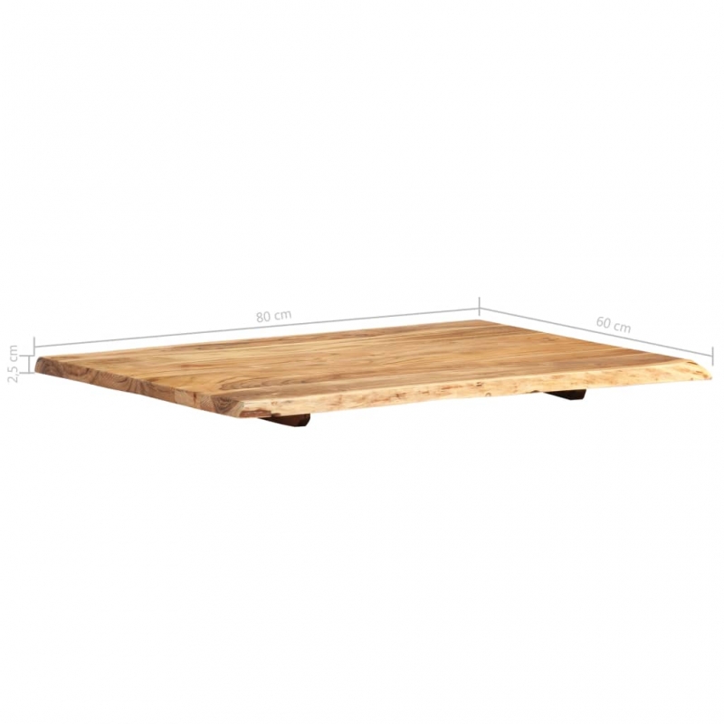 Tischplatte Massivholz Akazie 80x(50-60)x2,5 cm
