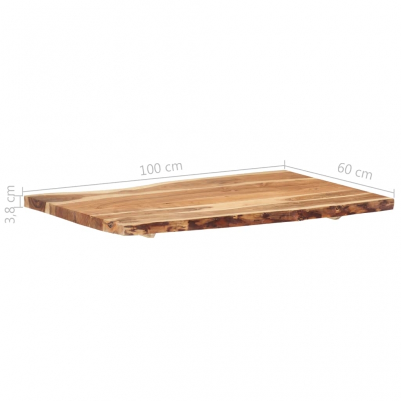 Tischplatte Massivholz Akazie 100x(50-60)x3,8 cm