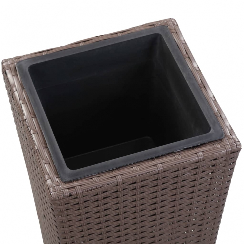 Garten-Hochbeet 30 x 30 x 80 cm Poly Rattan Braun