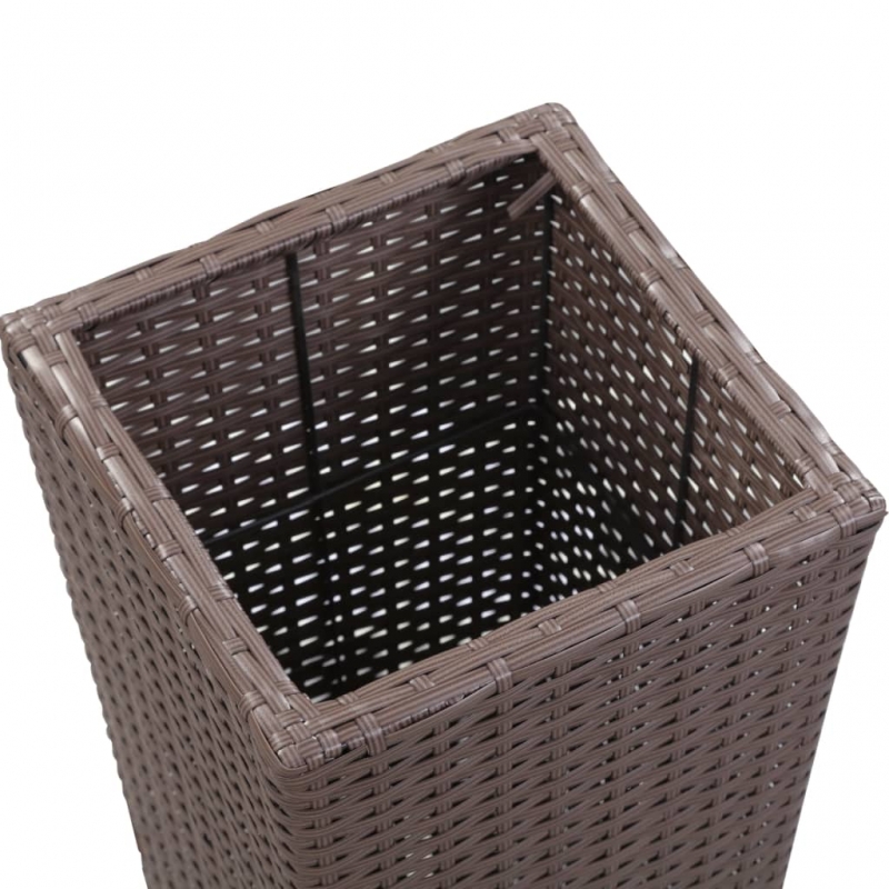 Garten-Hochbeet 30 x 30 x 80 cm Poly Rattan Braun