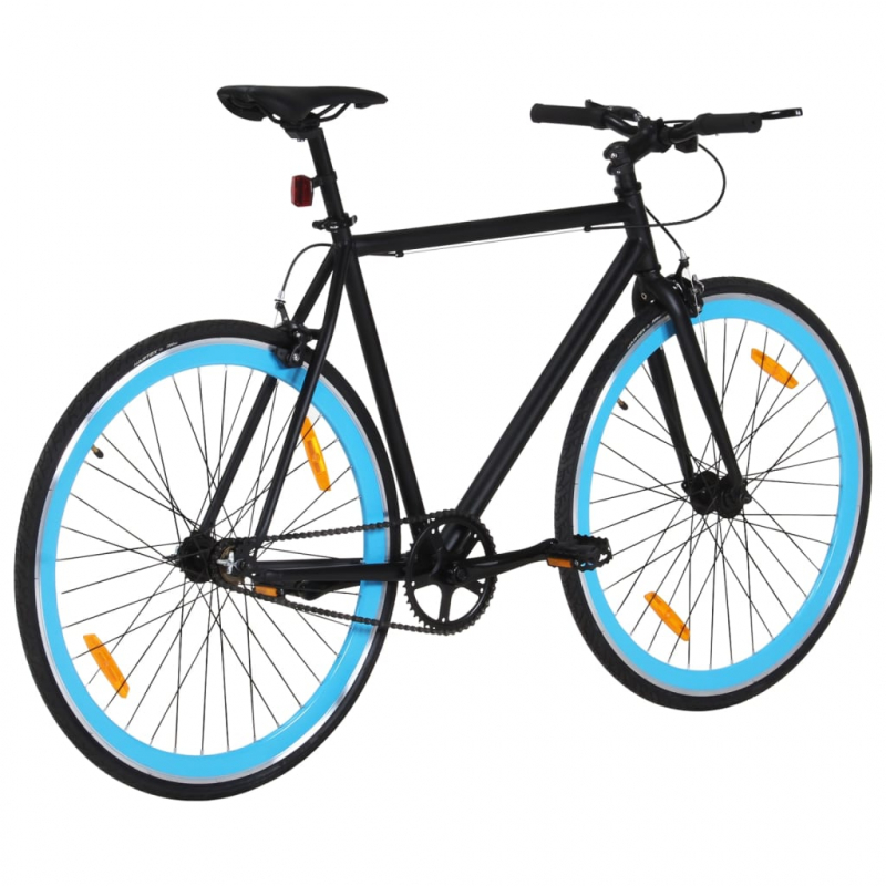 Fahrrad mit Festem Gang Schwarz und Blau 700c 55 cm