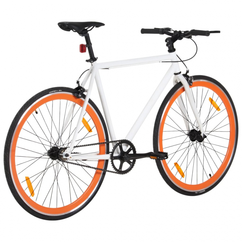 Fahrrad mit Festem Gang Weiß und Orange 700c 51 cm