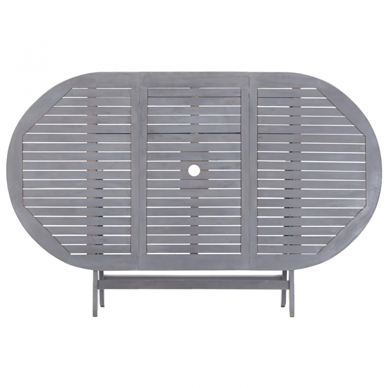 9-tlg. Garten-Essgruppe Massivholz Akazie Grau