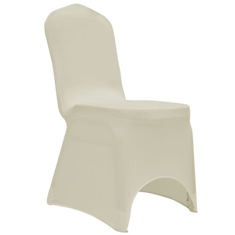 Stretch-Stuhlhussen 12 Stk. Creme