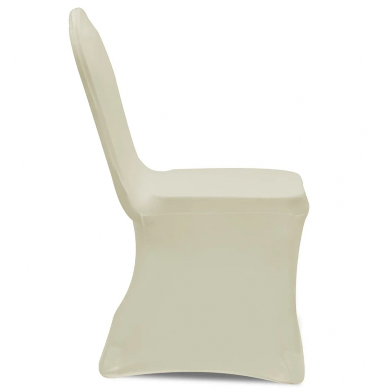 Stretch-Stuhlhussen 12 Stk. Creme