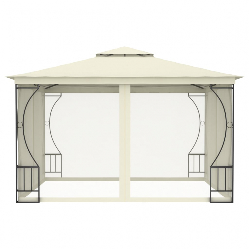 Pavillon mit Netz 300x300x265 cm Creme