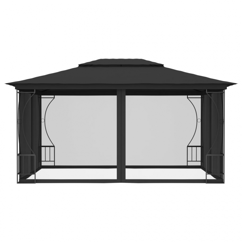 Pavillon mit Netz 300x400x265 cm Anthrazit