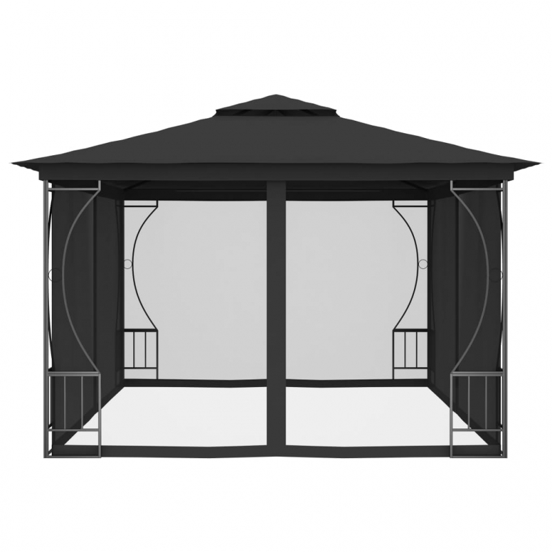 Pavillon mit Netz 300x400x265 cm Anthrazit