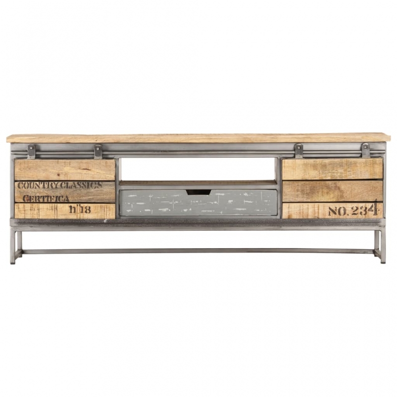 TV-Schrank 120 x 30 x 40 cm Massivholz Mango