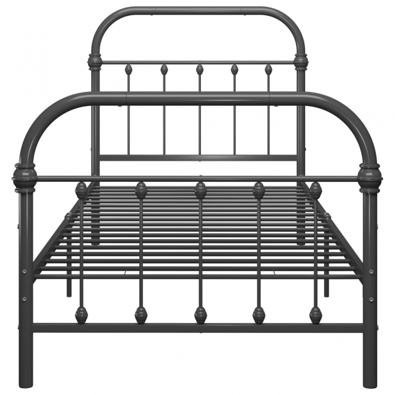Bettgestell Grau Metall 90×200 cm