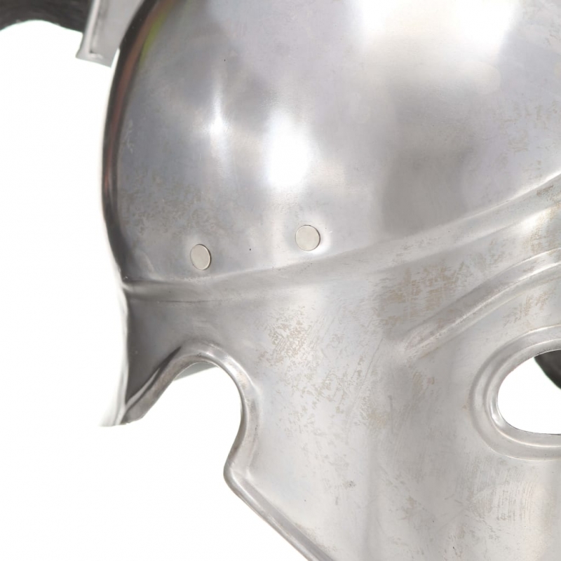 Griechischer Krieger-Helm Antik Replik LARP Silbern Stahl