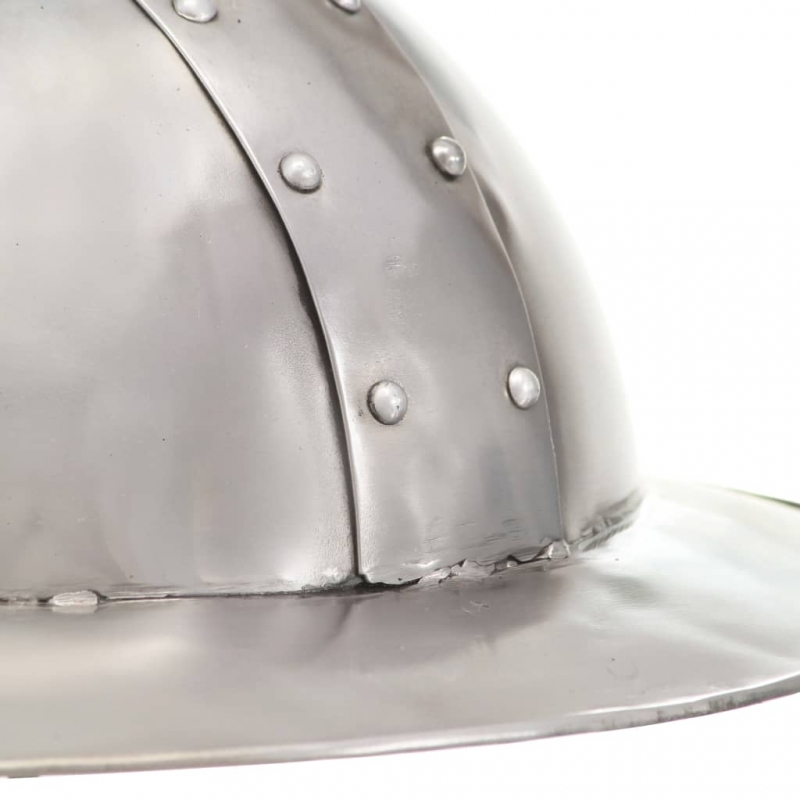 Mittelalterlicher Ritterhelm Antik Replik LARP Silbern Stahl