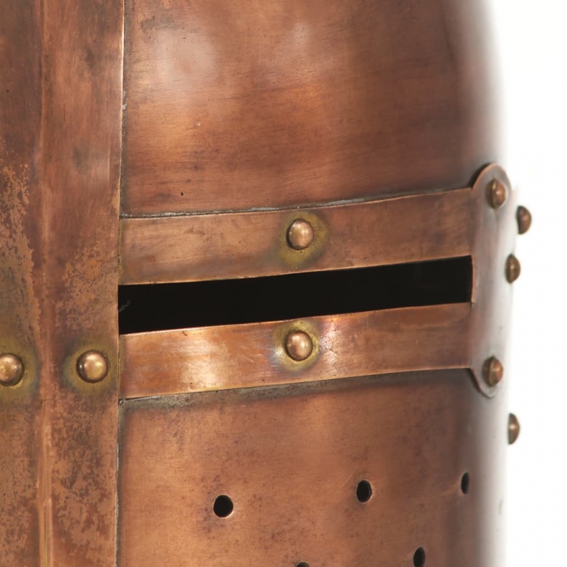 Mittelalterlicher Ritterhelm Antik LARP Replik Kupfern Stahl
