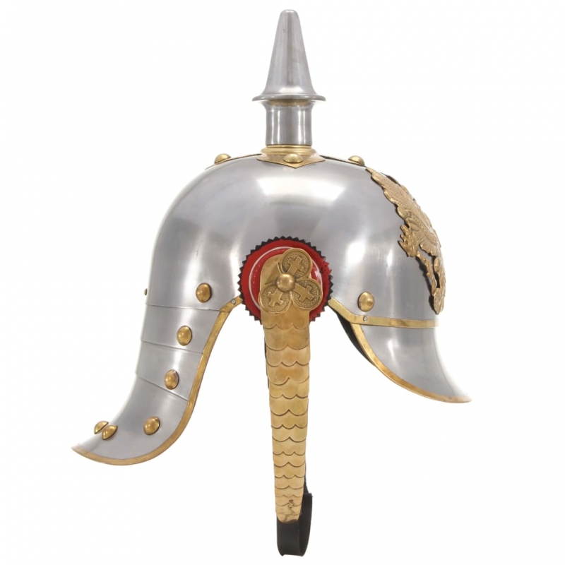 Deutscher Preußischer Helm Antik Replik LARP Silbern Stahl