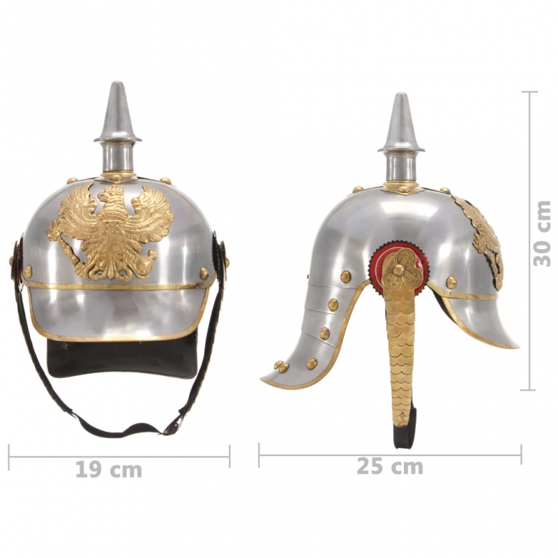 Deutscher Preußischer Helm Antik Replik LARP Silbern Stahl