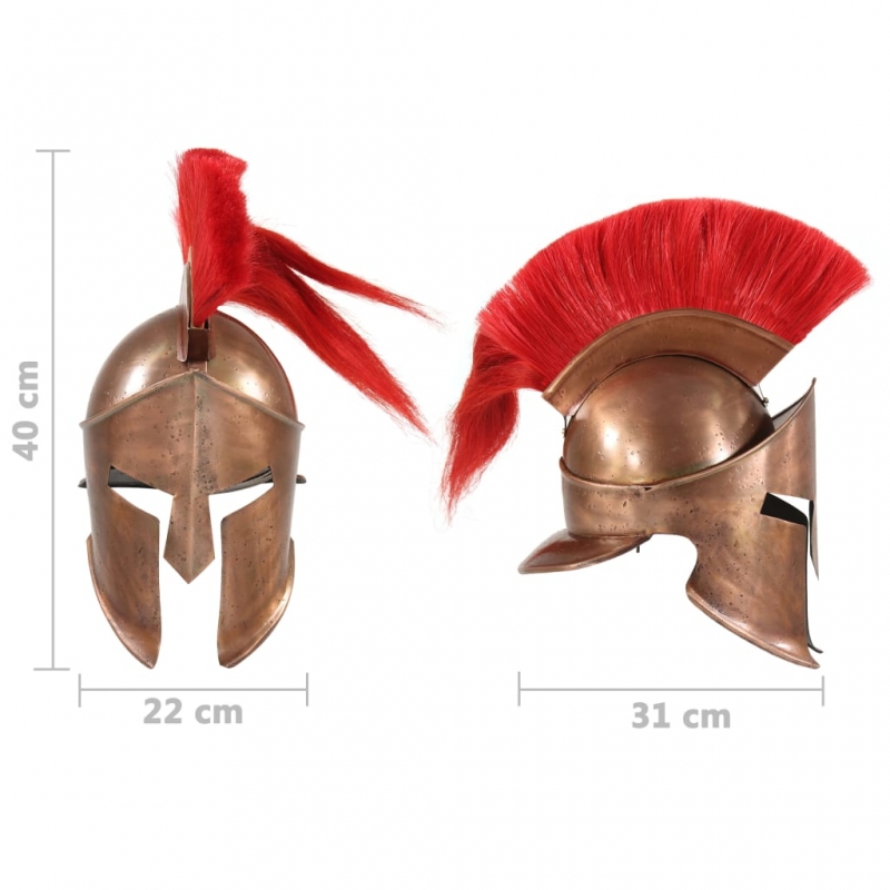 Griechischer Krieger-Helm Antik Replik LARP Kupfern Stahl