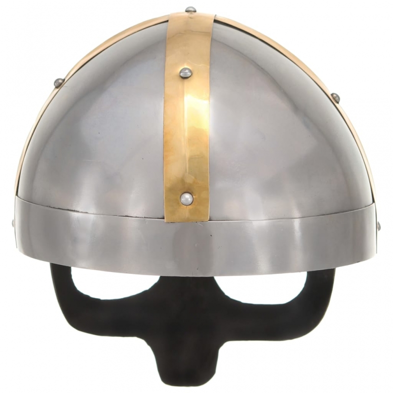 Wikinger-Helm Antik Replik LARP Silbern Stahl