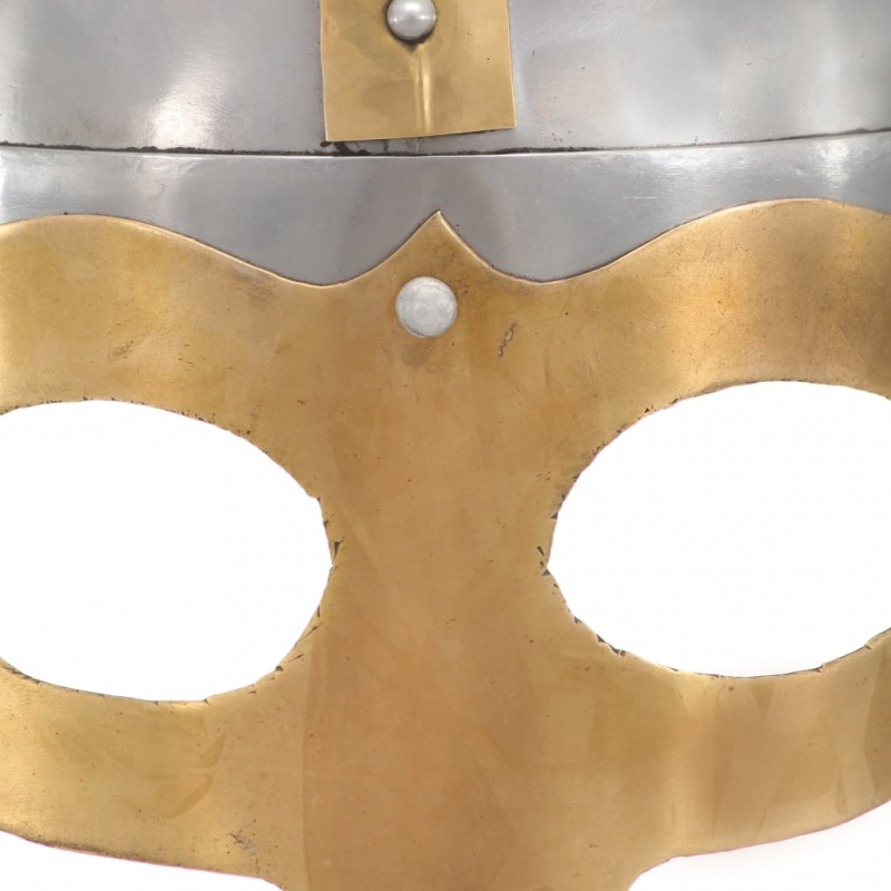 Wikinger-Helm Antik Replik LARP Silbern Stahl