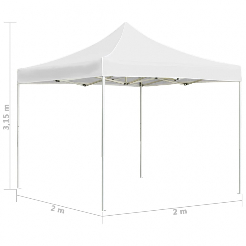Profi-Partyzelt Faltbar Aluminium 2x2 m Weiß