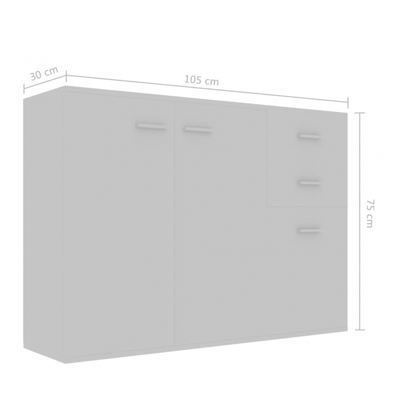 Sideboard Grau 105x30x75 cm Holzwerkstoff
