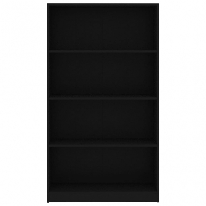 Bücherregal 4 Fächer Schwarz 80x24x142 cm Holzwerkstoff