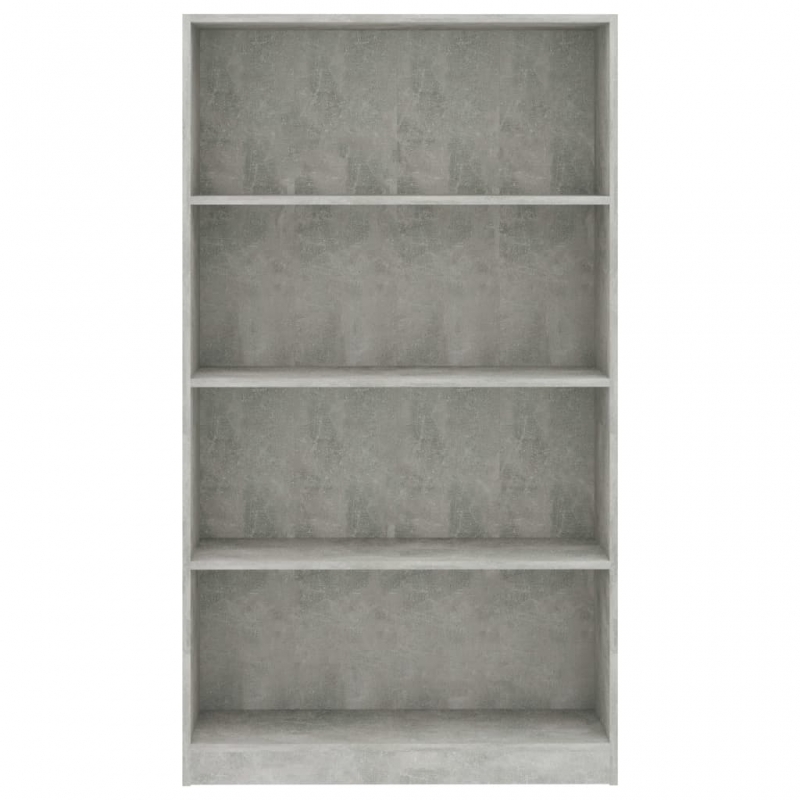 Bücherregal 4 Fächer Betongrau 80x24x142 cm Holzwerkstoff