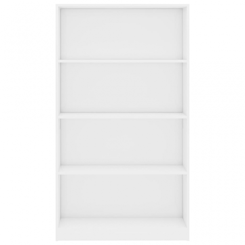 Bücherregal 4 Fächer Hochglanz-Weiß 80x24x142 cm Holzwerkstoff