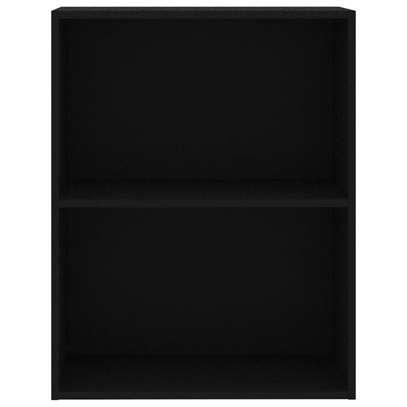 Bücherregal 2 Fächer Schwarz 60x30x76,5 cm Holzwerkstoff