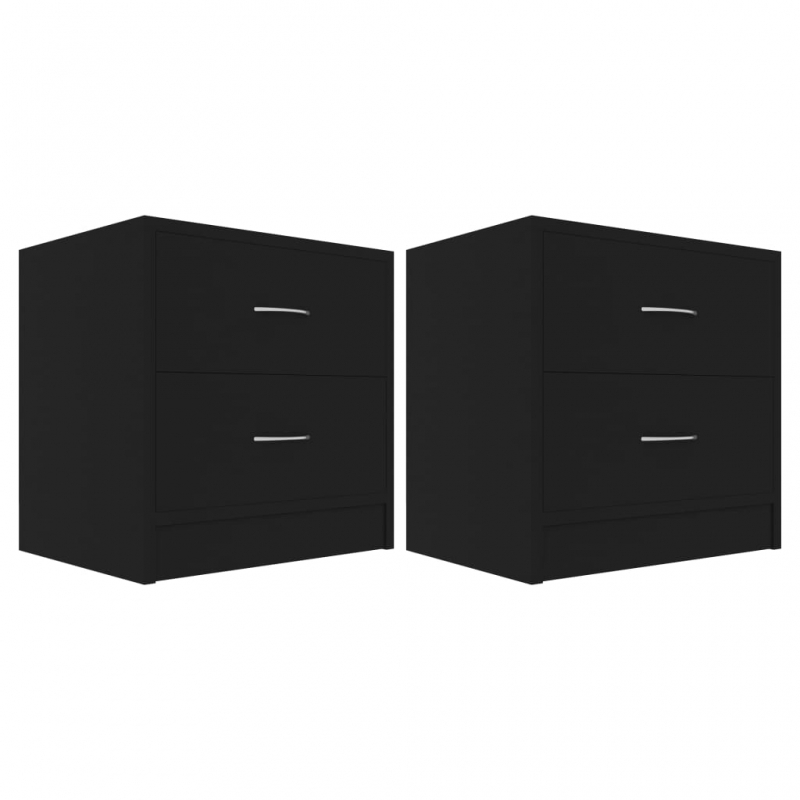 Nachttische 2 Stk. Schwarz 40x30x40 cm Holzwerkstoff
