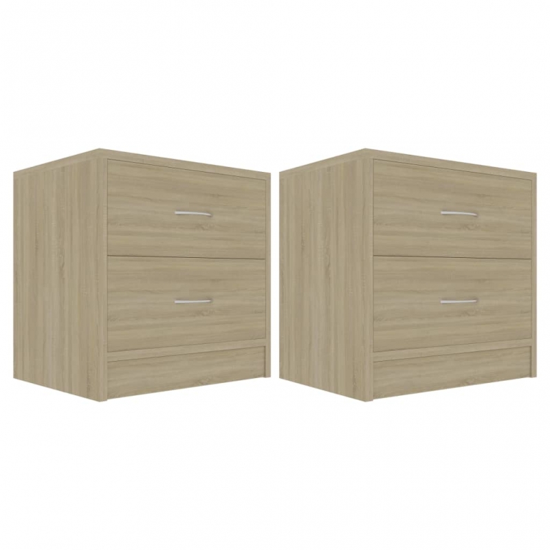 Nachttische 2 Stk. Sonoma-Eiche 40x30x40 cm Holzwerkstoff