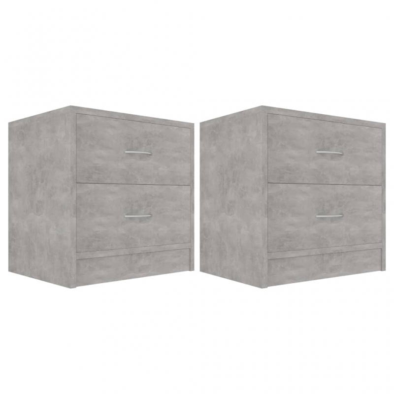 Nachttische 2 Stk. Betongrau 40x30x40 cm Holzwerkstoff