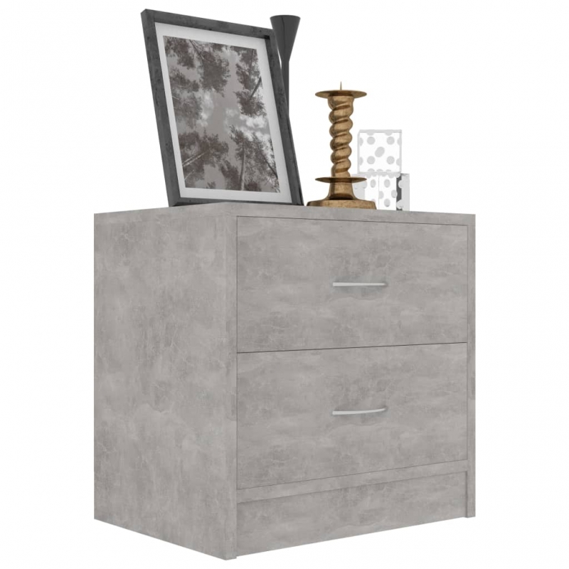 Nachttische 2 Stk. Betongrau 40x30x40 cm Holzwerkstoff