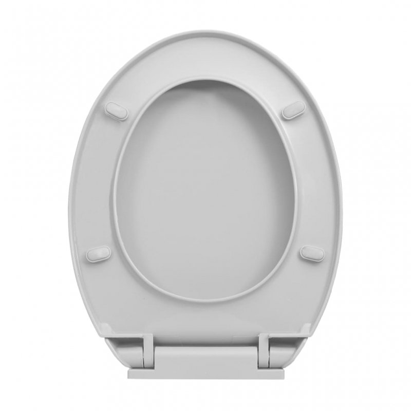 Toilettensitz mit Absenkautomatik Hellgrau Oval