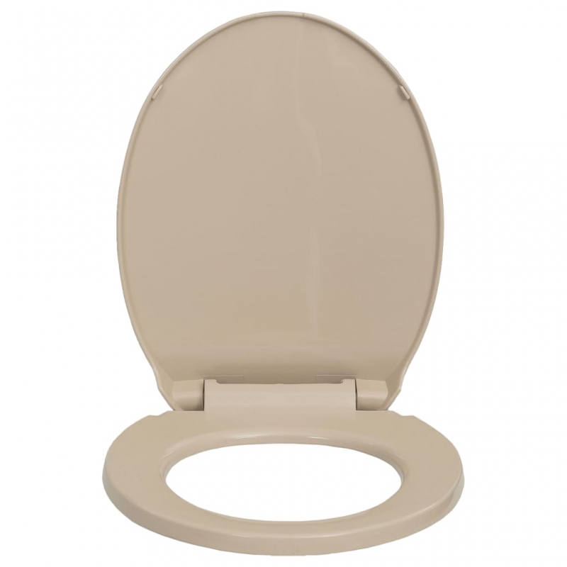 Toilettensitz mit Absenkautomatik Quick-Release Beige Oval