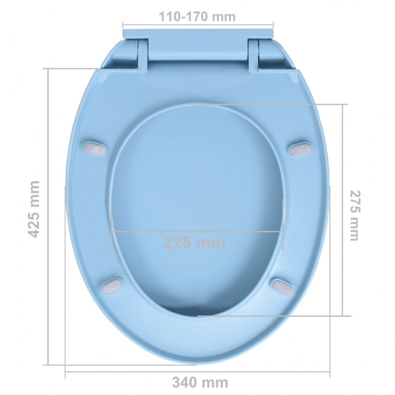 Toilettensitz mit Absenkautomatik Blau Oval