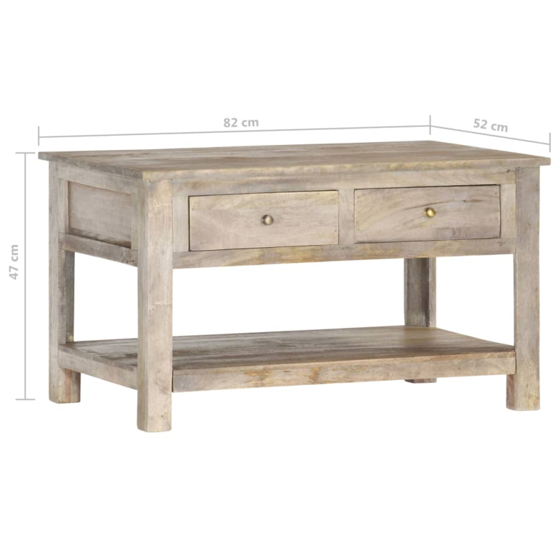 Couchtisch 82x52x47 cm Massivholz Mango