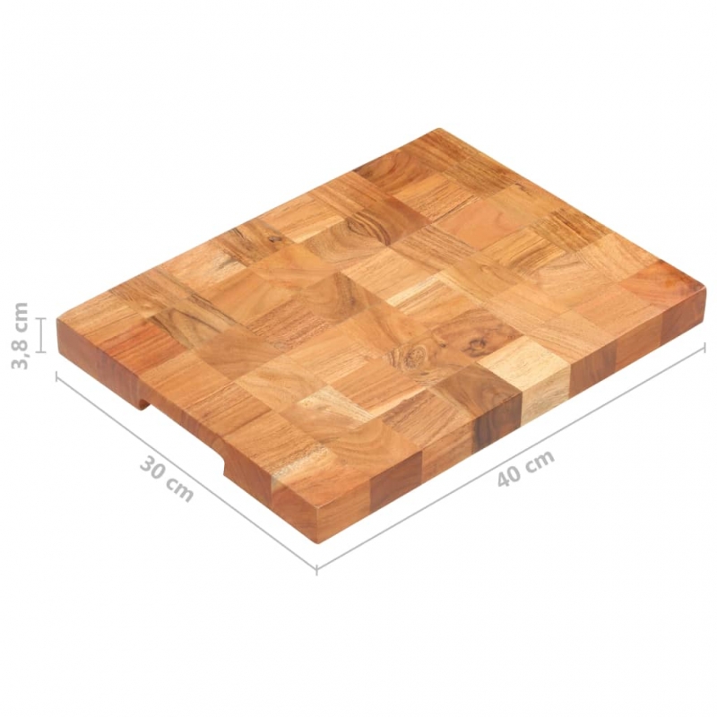 Hackblock 40×30×3,8 cm Akazie Massivholz