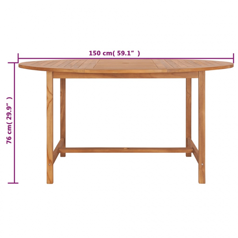 Gartentisch 150x76 cm Massivholz Teak