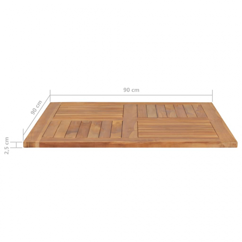 Tischplatte Massivholz Teak Quadratisch 90×90×2,5 cm