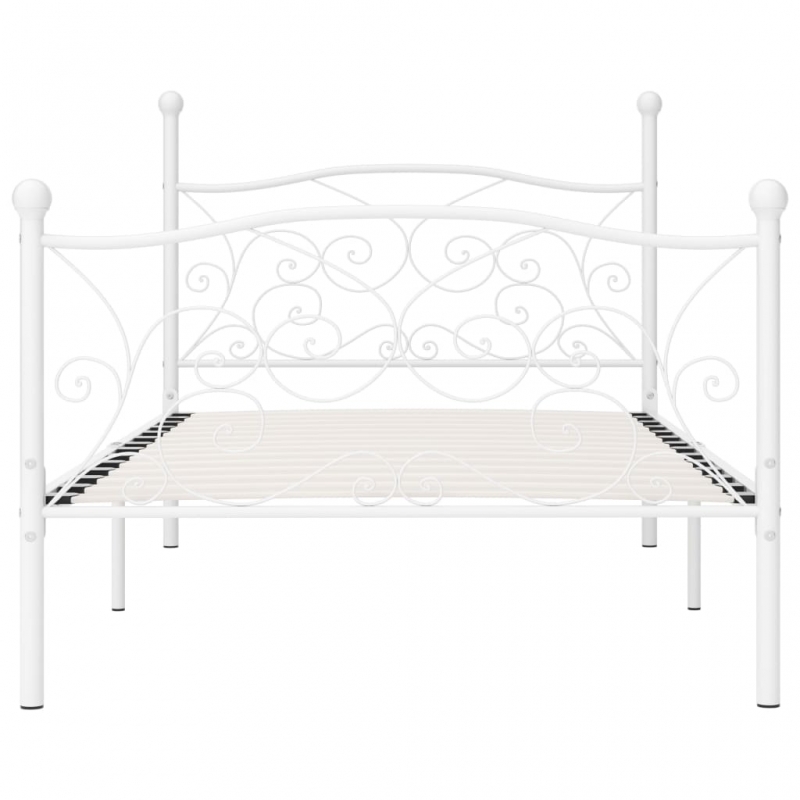 Bettgestell mit Lattenrost Weiß Metall 90 x 200 cm